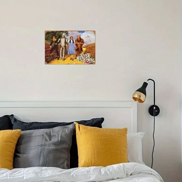 Wizard of Oz Metal Wall Decor Sign Tin Wicked Witch Glinda Movie Fan Scarecrow - Picture 2 of 5